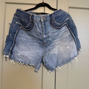 Hudson Jeans Blue Frayed Jean Shorts